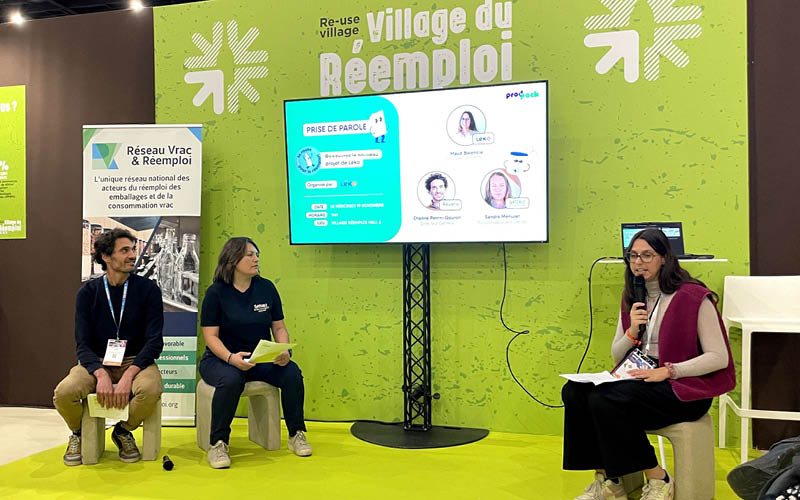 Etienne Perrin-Gouron, DG de Revera, à la prise de parole sur En Route Pour le Réemploi, à Prod and Pack